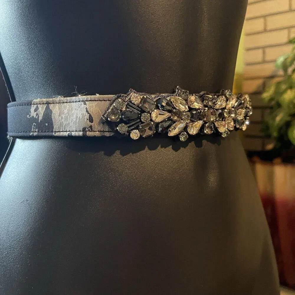 Eliza Women’s Belt Rhinestone Medallion Blue Multi Size 14 Formal Event Dressy
